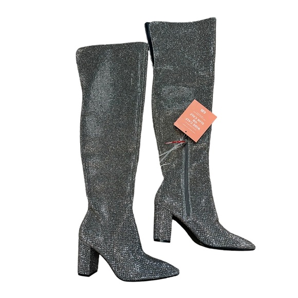 GB Queen-Bee Rhinestone Over The Knee Boots - See Video!! - Picture 9 of 15